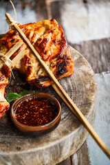 Poulet Grillé Thai au Barbecue or Poulet Kor Lae