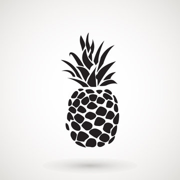 Pineapple tropical fruit icon . Flat vector object. Health symbol.