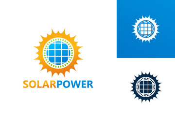Solar Power Logo Template Design Vector, Emblem, Design Concept, Creative Symbol, Icon