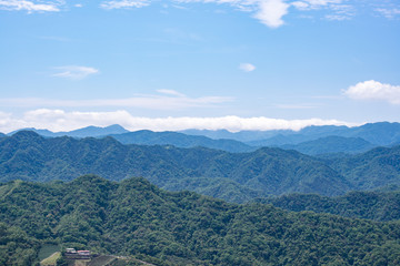 Thousand Island Lake from Shiding Crocodile Island at Feitsui Dam in Shiding District, New Taipei, Taiwan.