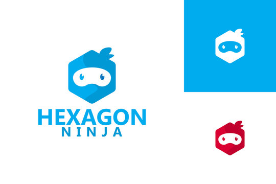 Hexagon Ninja Logo Template Design Vector, Emblem, Design Concept, Creative Symbol, Icon