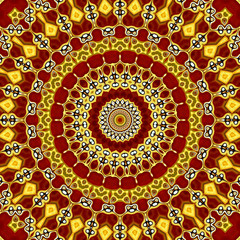 Oriental pattern, Mystical motif, Abstract background.  Fantastic design, Colorful digital art, geometric texture.