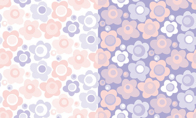 baby style floral pattern in pastel rosy color. © galyna_p