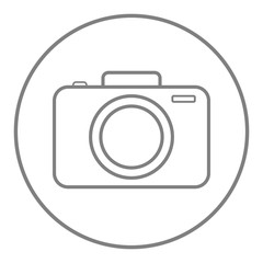 Digital photo camera button. Outline. Vector icon.