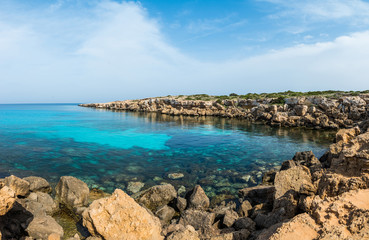 Fototapeta na wymiar Bay in the Cape Greco nature park, Cyprus