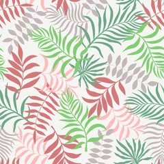 Poster Tropische achtergrond met palmbladeren. Naadloos bloemenpatroon. Zomer vectorillustratie © bell1982