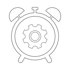 Alarm clock icon. Outline. Vector.