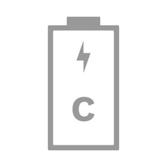 C battery. R14 cell size. Vector icon.