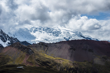 Fototapeta premium Rainbow Mountain Hike with Horses and amazing landscapes