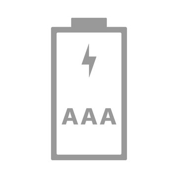 AAA, R03 battery. Triple A cell size. Vector icon.