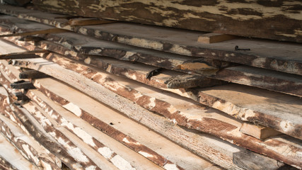 Pile of raw planks