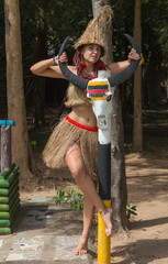 Girl wearing Africa clothes for the African Party