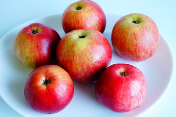 The red Apples, fruits, fresh.