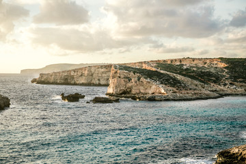 Fototapeta na wymiar Comino Island in Malta on December 2017. Blue Lagoon