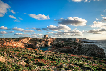 Fototapeta na wymiar Comino Island in Malta on December 2017. Blue Lagoon