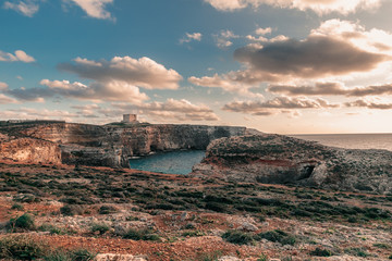 Comino Island in Malta on December 2017. Blue Lagoon