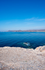The sea in Calabardina under the blue sky, Murcia