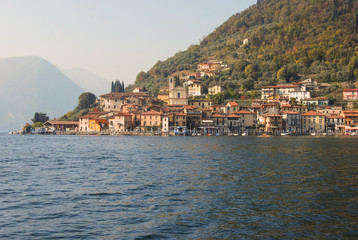 Fototapeta na wymiar View of Montisola from a ferry