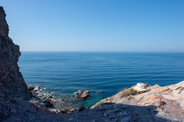 The sea in Calabardina under the blue sky, Murcia