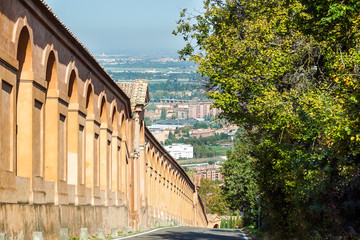 Bologna, Italy. Famous San Luca's porch : the longest portico in the world