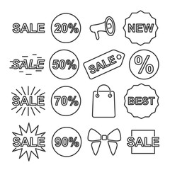 Vector image set of sale line icons.