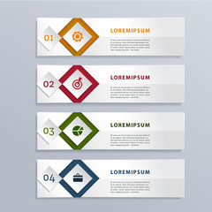 
Template for infographic vector 4 options. Can be used for workflow layout, diagram, banner, web design. Abstract background.