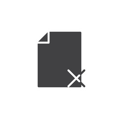 File delete vector icon. filled flat sign for mobile concept and web design. Remove from document simple solid icon. Symbol, logo illustration. Pixel perfect vector graphics