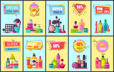 Special Offer for Cosmetic Means and Makeup Tools