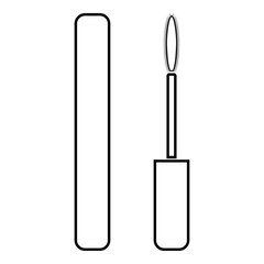 Mascara brush eyes mascara icon black color illustration flat style simple image