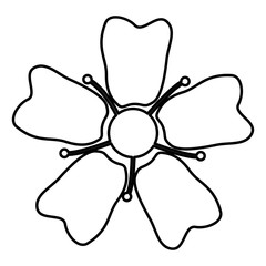 Flower Sakura icon black color illustration flat style simple image