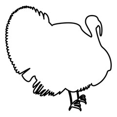 Turkey icon black color illustration flat style simple image