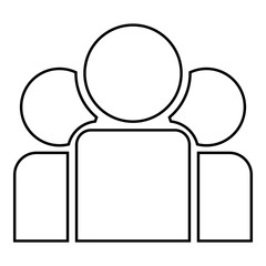 Team people icon black color illustration flat style simple image