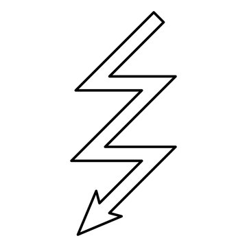Lightning icon black color illustration flat style simple image