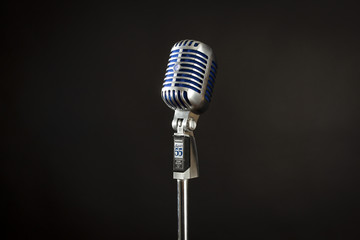 Vintage Microphone with blue trim.b