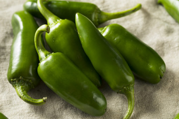 Raw green Organic Jalapeno Peppers