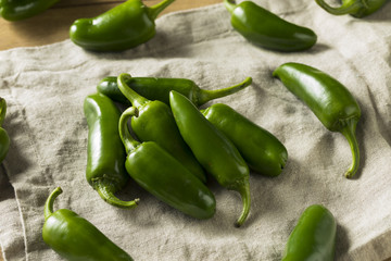 Raw green Organic Jalapeno Peppers