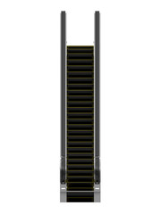 escalator or electric stairs front or side view isolated on a white background 3d rendering