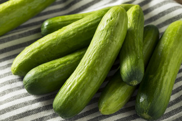 Raw Green Organic Baby Cucumbers