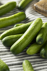 Raw Green Organic Baby Cucumbers