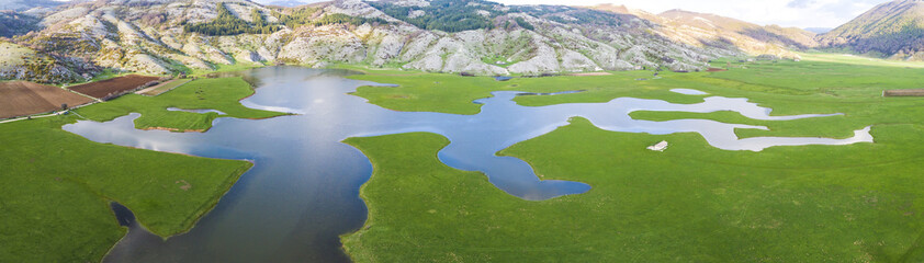 Lake of Rascino in Rieti, Italy
