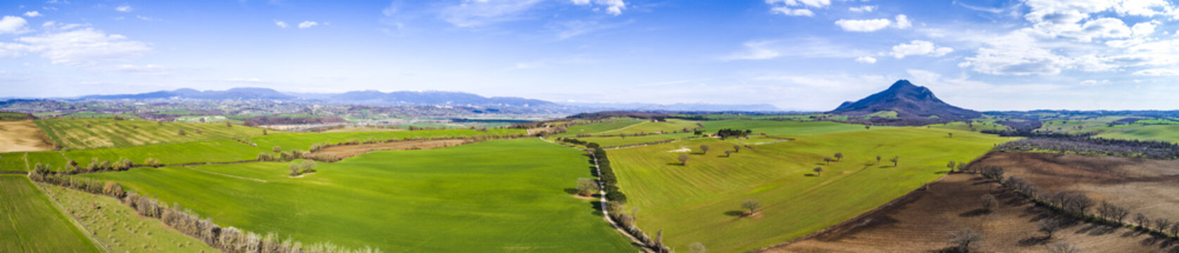 Aerial view from Mount Soratte in the province of Rome