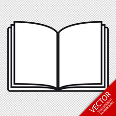 Open Book - Editable Vector Icon - Isolated On Transparent Background
