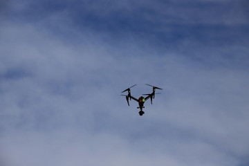 Drone flying in the sky
