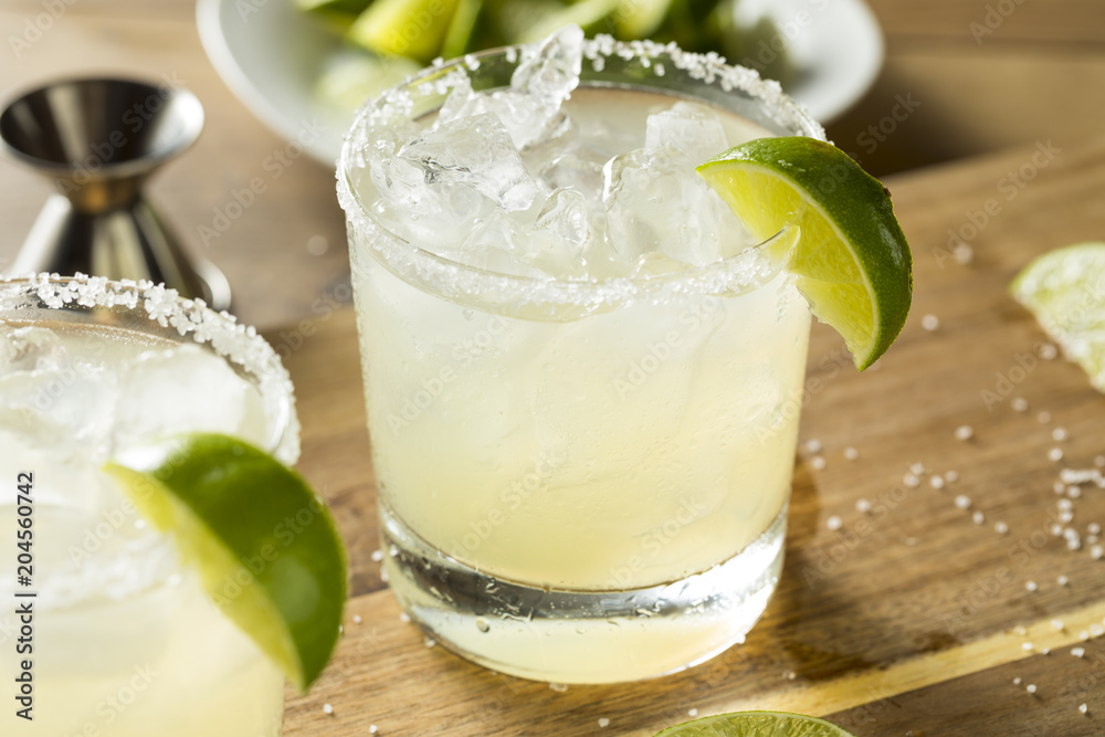 Poster alcoholic lime margarita with tequila