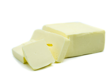 Butter isoliert freigestellt auf weißen Hintergrund, Freisteller