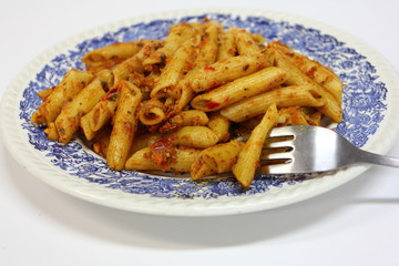 penne pasta with tomato sauce and parmesan