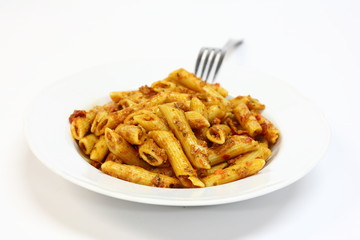 penne pasta with tomato sauce and parmesan