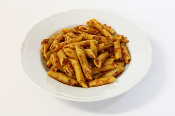 penne pasta with tomato sauce and parmesan