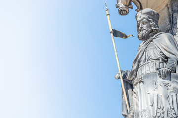 Statue of Knight at Saint Vitus Cathedral in Prague, Czech Republic