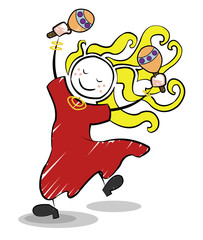 tanzende Frau bzw. Mädchen